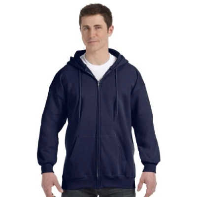 Afbeelding van Hanes Ultimate Cotton® Fleece Hoodie met volledige rits voor volwassenen, Diepe marine, L