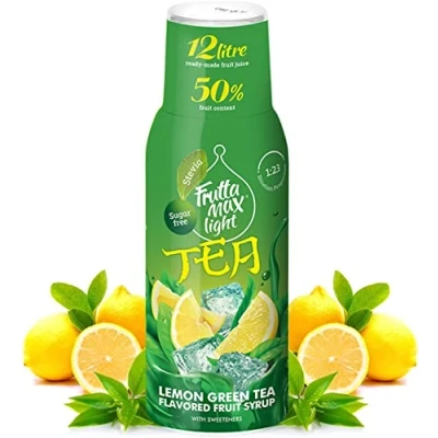 Afbeelding van Light Low Carb Fitness Siroop van FruttaMax Nul Suiker Met Stevia 50 60% fruitinhoud 500ml (Citroen Groene Thee Light)