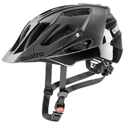 Afbeelding van uvex quatro cc veilige mtb helm voor dames en heren individueel verstelbare pasvorm verstelbaar vizier all black matt 52 57 cm