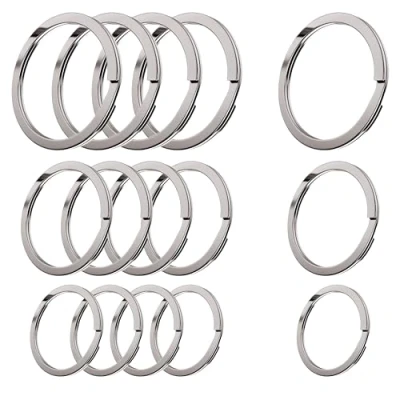 Afbeelding van Cerbery Gehard Stalen Sleutelringen Set 5 x 30 mm, 25 20 mm Ring Sleutelhanger (Zilver)