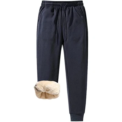 Afbeelding van Heren Joggingbroek Extra Lang, Fleece Katoen, Binnenbroek (Color : Navy Blue, Size XL)