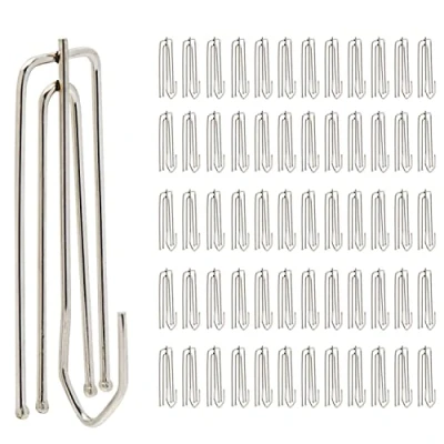 Afbeelding van 60Pcs 304 Rvs Gordijn Plooi Haken 4 Prongs Pinch Clips