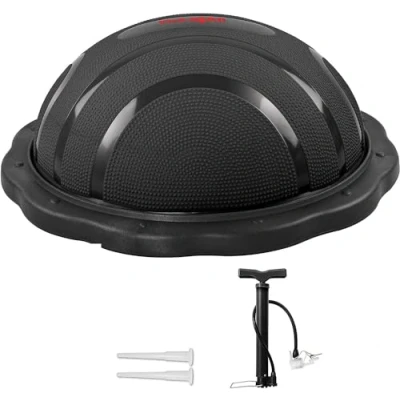 Afbeelding van Yes4All SJ31 Opblaasbare stabiliteit, halve oefenbal, premium balanstrainerbal met 60 cm antislip oppervlaktebal; yogabal en wiebelbalansbord voor krachttraining, ABS training pomp