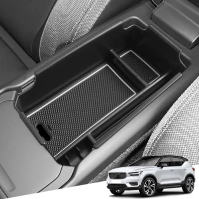 Afbeelding van YEE PIN Centrale console XC40 2018 2019 2020 2023 2024 dashboardkastje voor armleuning organizer opbergdoos met antislip mat auto accessoires