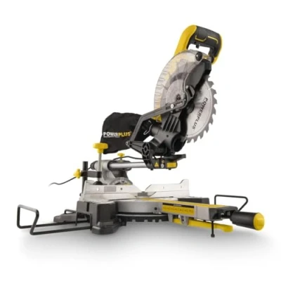 Afbeelding van Powerplus POWX075720DB Afkort en verstekzaag Telescopische zaag 1600W 210mm zaagblad Telescopisch uittrekbaar Kap dubbele verstekfunctie Incl. 24 tanden voor hout, laser, zijsteunen stofzuigeraansluiting