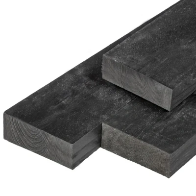 Afbeelding van Ligger douglas zwart geimpregneerd 5,0x15,0x500 cm Tuindeco