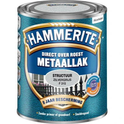 Afbeelding van Hammerite Metaallak Structuur Zilvergrijs