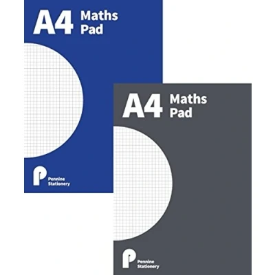 Afbeelding van A4 Wiskunde Pad 100 Pagina&#039;s 70gsm BLAUW of GRIJS