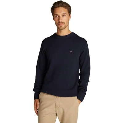 Afbeelding van Tommy Hilfiger Heren Chunky Katoen C Neck MW0MW37397 Pullover Sweater, Blauw, XL, Blauw (Woestijnhemel), XL