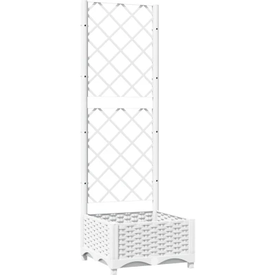Afbeelding van vidaXL Plantenbak met latwerk 40x40x121,5 cm polypropeen