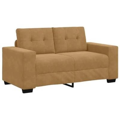 Afbeelding van Fluwelen bruin stof, massief houten frame 120 cm breed