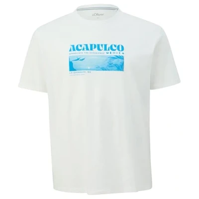 Afbeelding van s.Oliver MIT Front Tshirt print, Heren, Maat: XXL, Weiß
