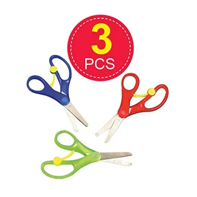 Afbeelding van Baker Ross E7376 Spring Loaded&#039; Kids Schaar (Pack van 3) voor kinderen kunst en ambachten,GEASSORTEERD