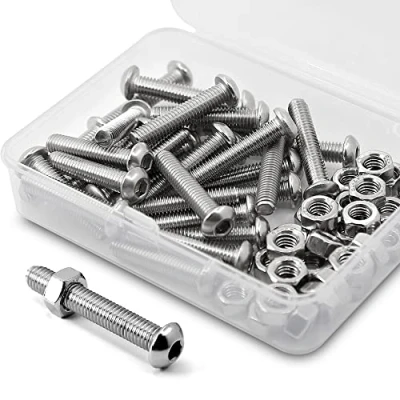 Afbeelding van Set van 30 inbusschroeven en moeren M6 1,0 x 20 mm roestvrij staal 304 18 8