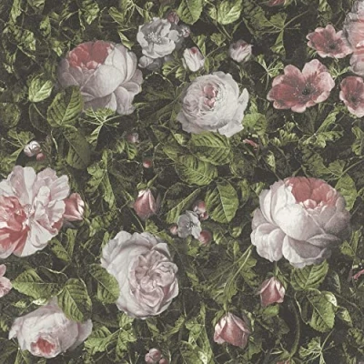 Afbeelding van Rasch Behang 278316 Bloemenbehang met rozen in lichtroze 10,05 m x 0,53 (L B)