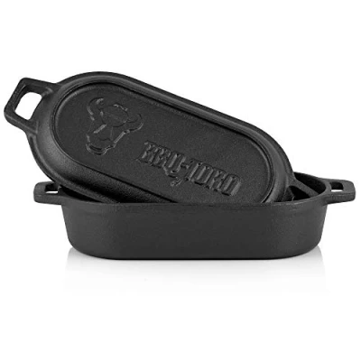 Afbeelding van BBQ Toro Braadpan, van gietijzer, 1 liter, 29 x 12,5 5,5 cm, reeds ingebrand/ preseasoned, ideaal voor bakwaren of stoofschotels
