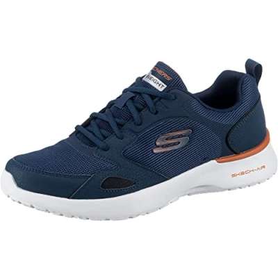 Afbeelding van Skechers Skech air Dynamight Venturik Sneaker, 7 UK, Nvy Synthetc Textiel Oranje Trim, 42 EU