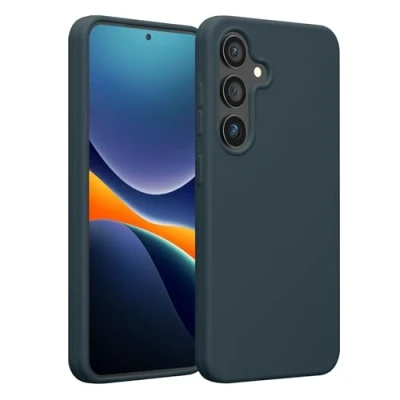 Afbeelding van kwmobile telefoonhoesje geschikt voor Samsung Galaxy S25 Hoesje met siliconen coating Smartphone case in leisteen