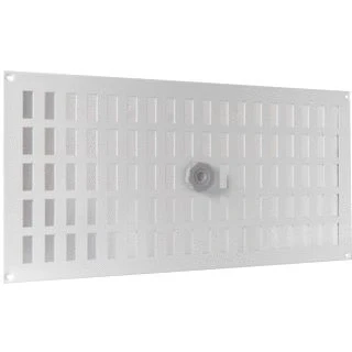 Afbeelding van Nedco schuifrooster alum. 500 x 250 mm met gaas+draaiknop wit