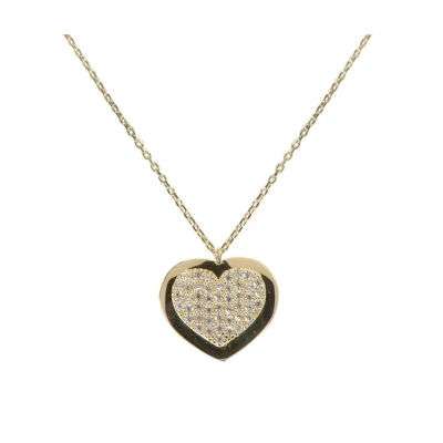 Afbeelding van Geel gouden zirkonia hart hanger