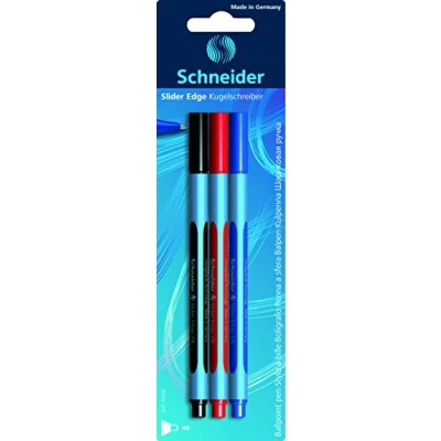Afbeelding van 10x Balpen Schneider Slider Edge XB 1,4mm 3 stuks op blister assorti