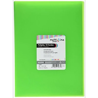 Afbeelding van Grafoplas mappen, foolscap, omslag PP, Multiline 10 groen