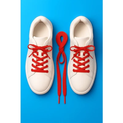 Afbeelding van 1 paar sneaker veters 150 cm rood
