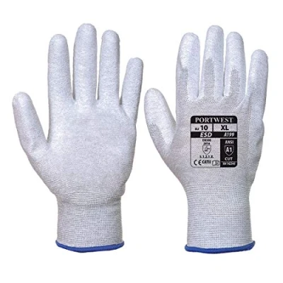 Afbeelding van Portwest A199 Antistatische PU Palm Handschoen, Normaal, Grootte L, Grijs