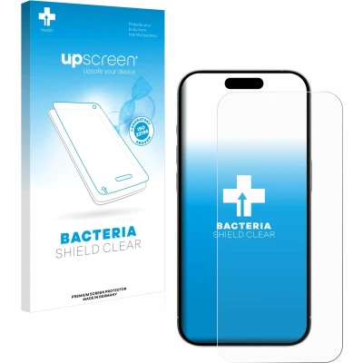 Afbeelding van upscreen Screenprotector voor Apple iPhone 15 Pro Folie Beschermfolie transparant antibacterieel