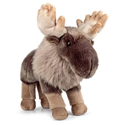 Afbeelding van Animigos Pluche dier eland, knuffeldier in realistisch design, knuffelig zacht, ca. 25 cm groot