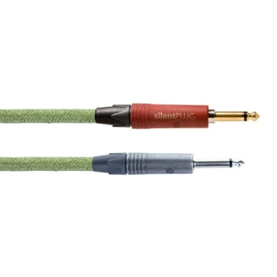 Afbeelding van Cordial Ecohemp 6PP Silent instrumentkabel groen mono jack Neutrik recht 6 m