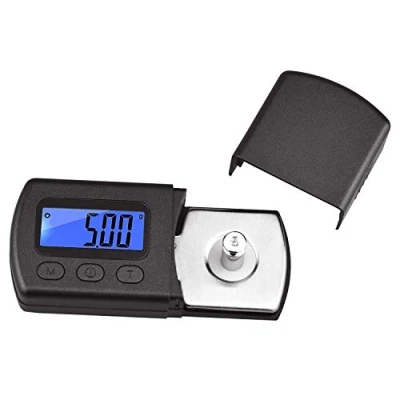 Afbeelding van DollaTek Professionele, zeer nauwkeurige, digitale mini platenspeler, Stylus Force schaaltester 0,01 g, blauw, lcd achtergrondverlichting voor toonarm, pick up, sieradenweegschaal, wegen