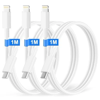 Afbeelding van USB C Lightning kabel, 1 m, 3 stuks, Apple MFi gecertificeerd, iPhone oplaadkabel, naar snellaadkabel voor 14 Pro Max/14 Plus/13/12/11/Mini/XR/XS/X/SE/8