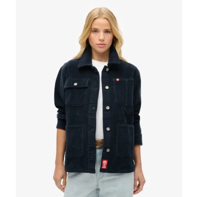 Afbeelding van Superdry Vrouwen Corduroy Chore jas Blauw Grootte: 40