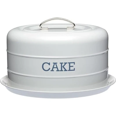 Afbeelding van KitchenCraft Living Nostalgia Luchtdichte Taart Opbergtje/Cake Dome, 28,5 x 18 cm Frans Grijs