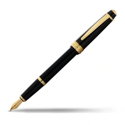 Afbeelding van Cross Bailey Light vulpen (penpunt M, incl. geschenkverpakking) zwarte lak met goudkleurig beslag