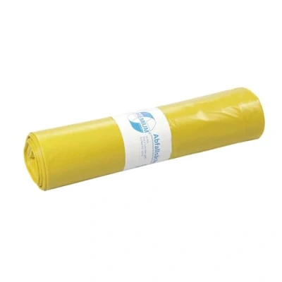 Afbeelding van Vuilniszakken gele zak DEISS PREMIUM 70, 90 of 120 liter, Liter 60 my, geel, 1