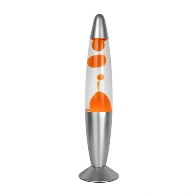 Afbeelding van GIFTMARKET Oranje lavalamp. Nachtlampje met 2 lampjes inbegrepen. Grappig tienercadeau. Retro lamp 34 x 8,5 cm.