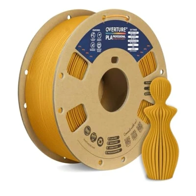 Afbeelding van OVERTURE PLA Plus filament 1,75 mm, Toughness Enhanced rol, professionele hardheid, 1 kg filament, maatnauwkeurigheid 99% waarschijnlijkheid +/ 0,03 koningsgoud
