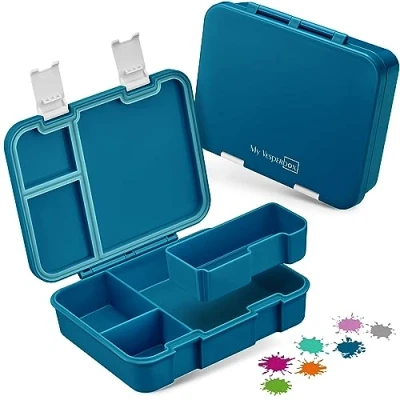 Afbeelding van My Vesperbox Jin, Bento Box lunchbox voor kinderen; extreem sterke broodtrommel; ideaal de kinderopvang en op school (petrol)