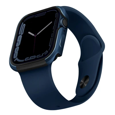 Afbeelding van Apple Watch 40 mm Hoes: Uniq Valencia Shockproof/Valbescherming Bumper Blauw Aluminium Smart Covers