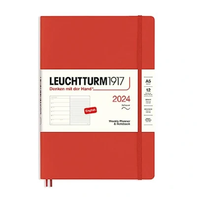 Afbeelding van LEUCHTTURM1917 367768 weekkalender &amp; notitieboek zachte kaft medium (A5) 2024, 12 maanden, fox, Engels