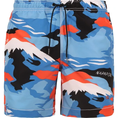 Afbeelding van Napapijri Zwembroek Print Blauw maat M Heren met Regular fit Pasvorm Polyester Suitable Herenkleding