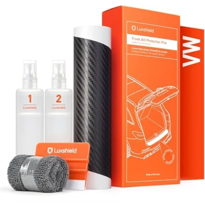 Afbeelding van Luxshield laaddrempel beschermingsfolie voor VW T Roc 1 (I) A1 I 2017 2024 bumperbescherming, krasbescherming, lakbeschermingsfolie carbon look zwart