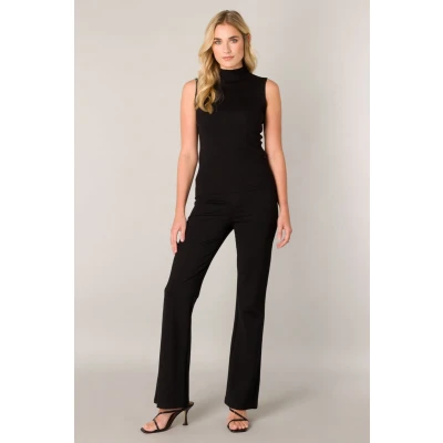 Afbeelding van Base Level high waist flared tregging Yallie zwart