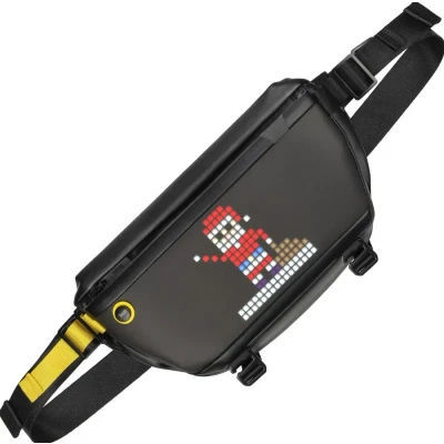 Afbeelding van Divoom Pixoo Schoudertas Slingbag Aanpasbaar Beeldscherm met App Bluetooth 5.0 Waterdicht Zwart