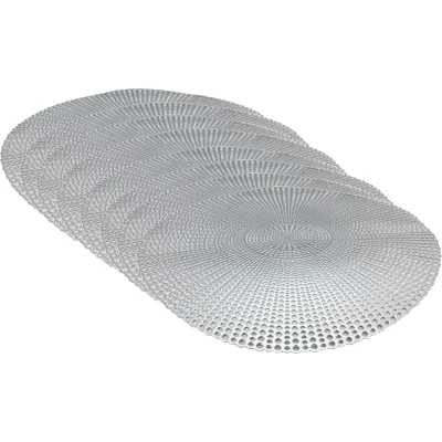 Afbeelding van Set van 12x stuks ronde Placemats zilver 40 cm kunststof