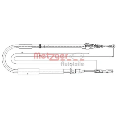 Afbeelding van METZGER 10.7514 Handremkabel Links achter, Achter 1125/912mm Schijfremmen COFLE AUDI: A2 (8Z0) 1.4 TDI, 1.4, 1.2 1.6 FSI 2000 2005