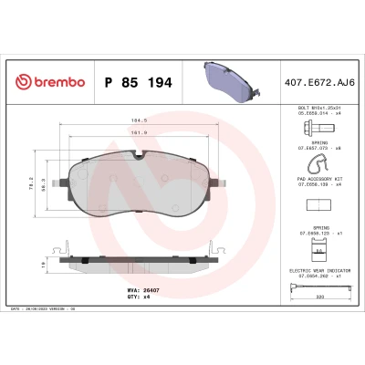 Afbeelding van Brembo Remblokset P 85 194
