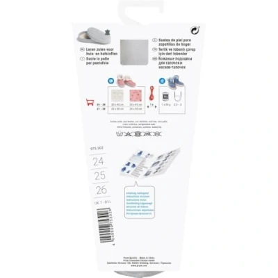 Afbeelding van Prym Suola in Pelle Pantofola e calzino, Grigio, Taglia 24 26
